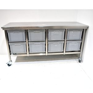 RVS grondstoftafel 191,5x69,5x97 Occasion