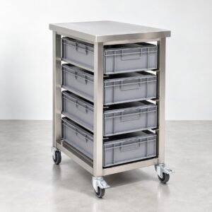 RVS tafel voor 60/40/15 grondstofbakken