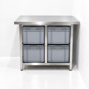 RVS tafel voor 60/40/32 grondstofbakken