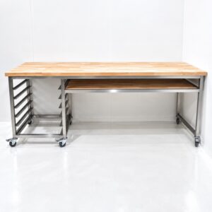 RVS Werkbank 250x80x98 cm.
